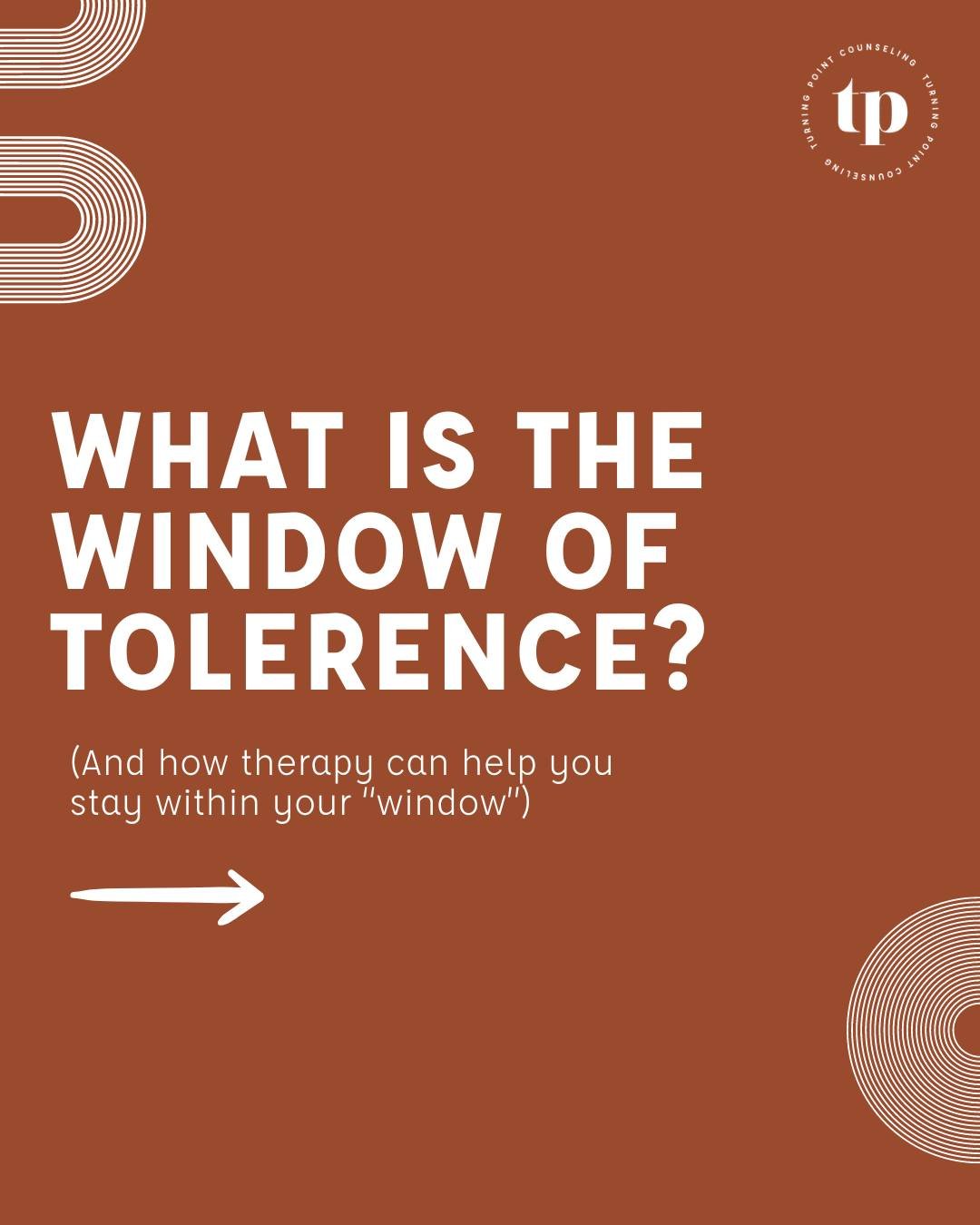 Have you ever heard of the phrase &quot;window of tolerance&quot;

Believe it or not, it's not looking out of a window...

Swipe to learn more. 

The &quot;window of tolerance&quot; is a concept often used in therapy to describe when an individual is
