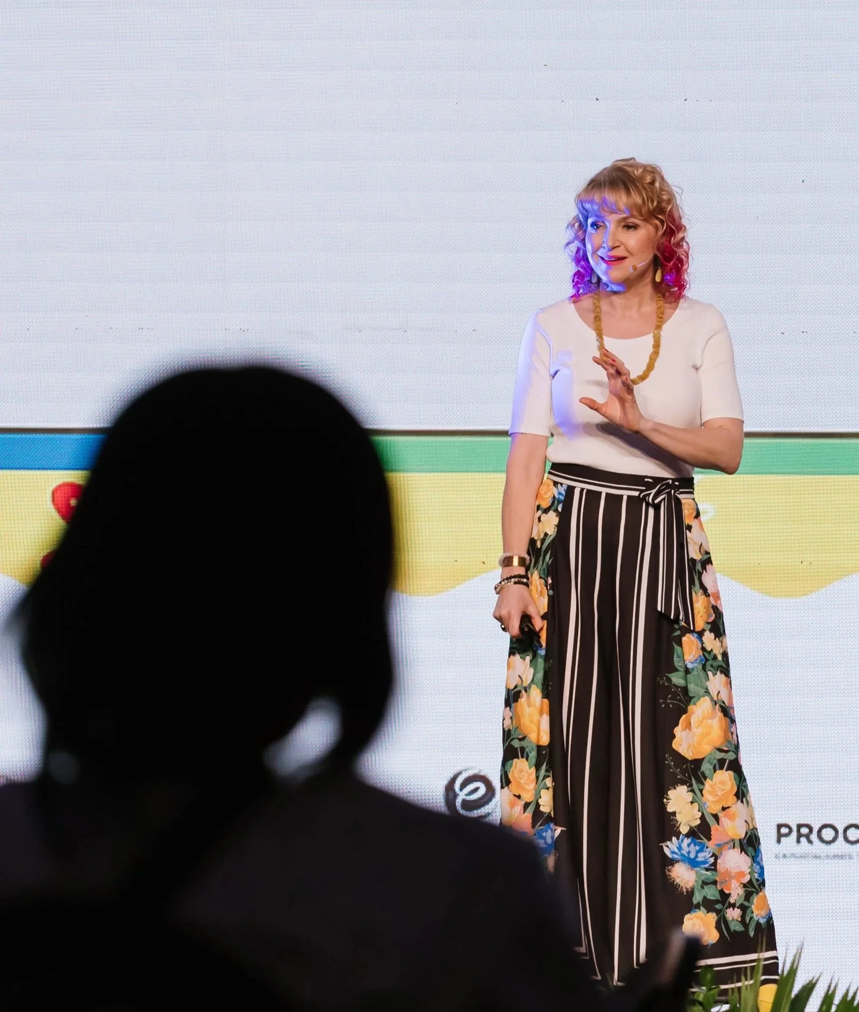 Laura Beauparlant speaking at the IADWP event in Cartagena Colombia 2024.