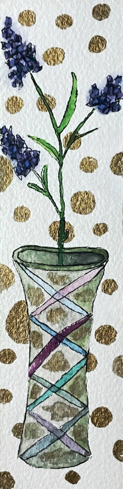 Vase Handmade Watercolor Bookmark