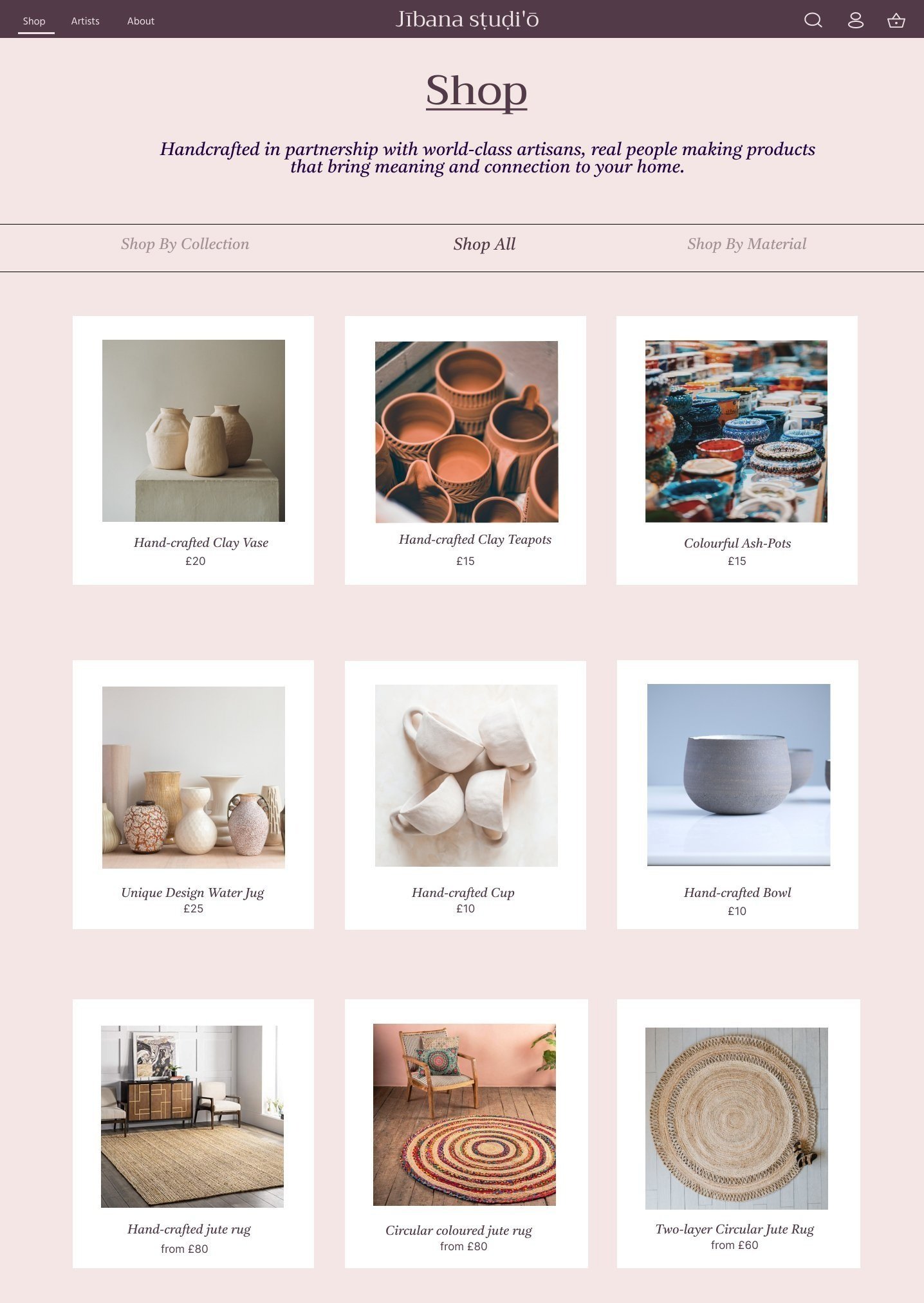 Shop page