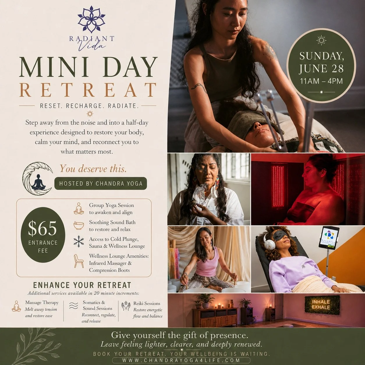 Mini Day Retreat at Radiant Vida Spa