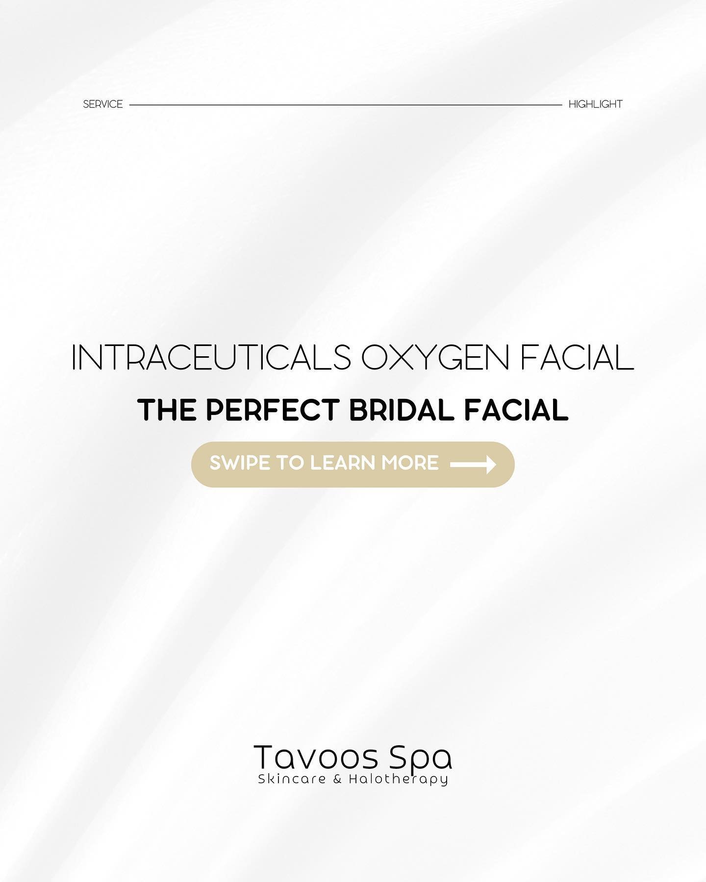 Happy Wedding Season 💍🤍✨

Getting ready for your big day? Make sure you prep your skin, too! Book your Intraceuticals Oxygen Facial today and get ready to glow 👏

Congratulations to all of our 2024 brides!

📞 (630) 469-6255
🔗 tavooshalospa.com
?