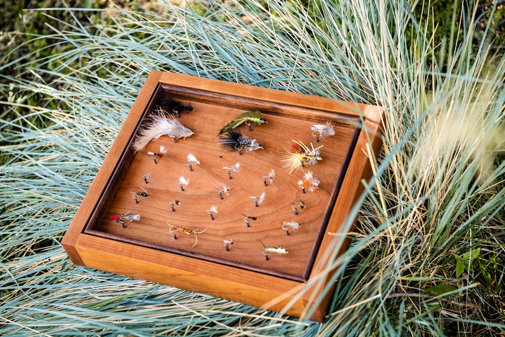 Solid Cherry Shadowbox Fly Display — Rising Sun Woodworking