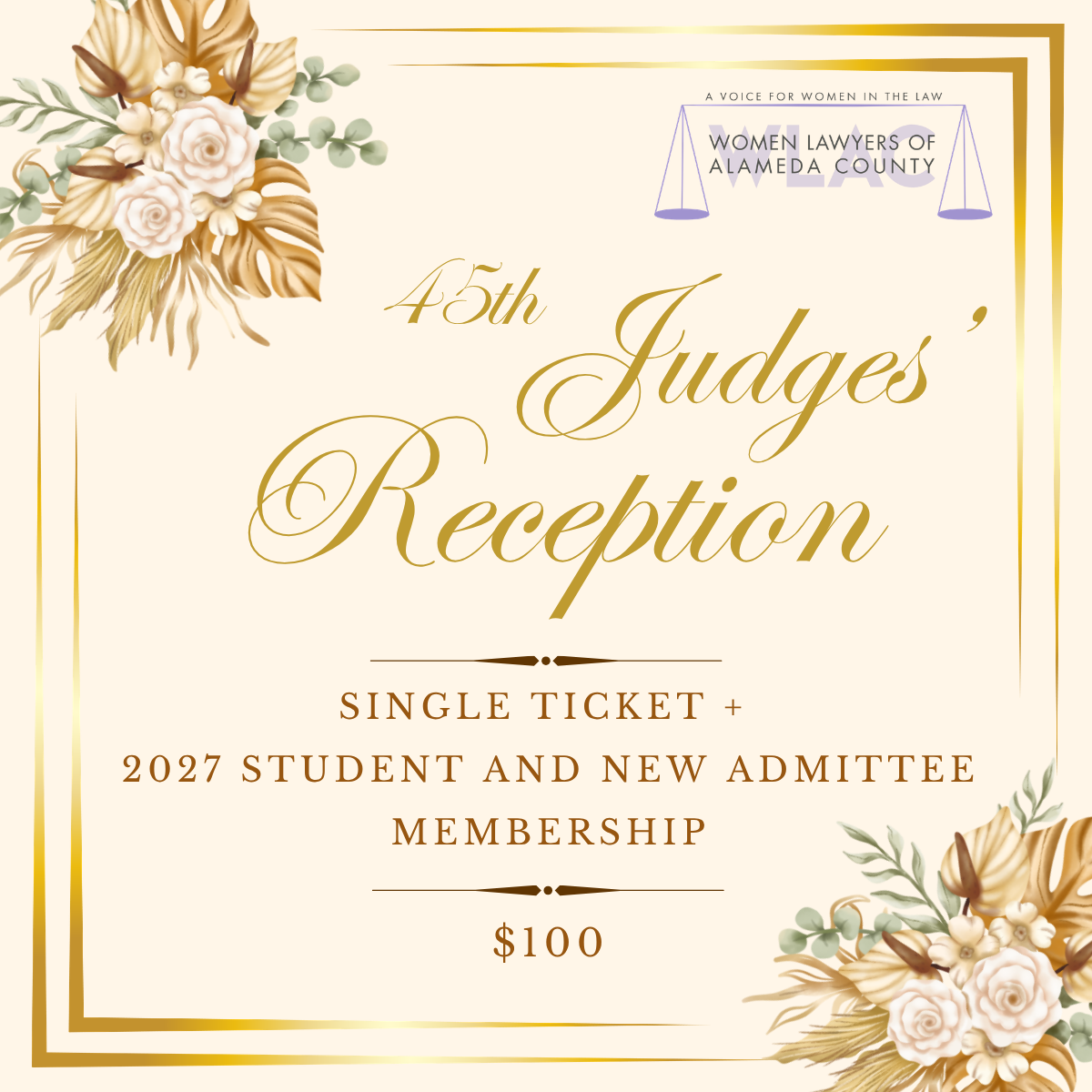 Judges' Reception Single Ticket + 2027 Student and New Admitee Membership