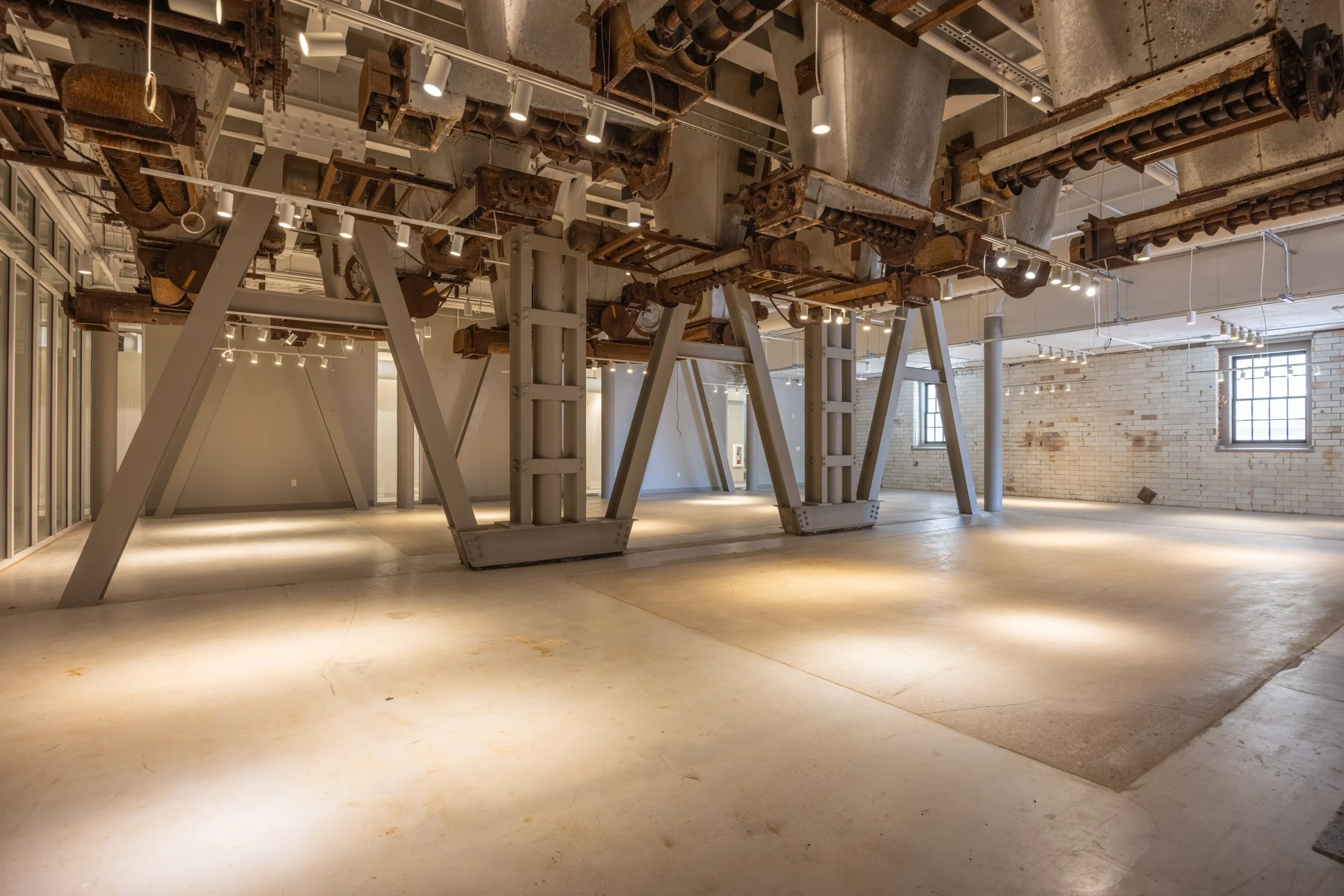 Art gallery inside of converted flour mill