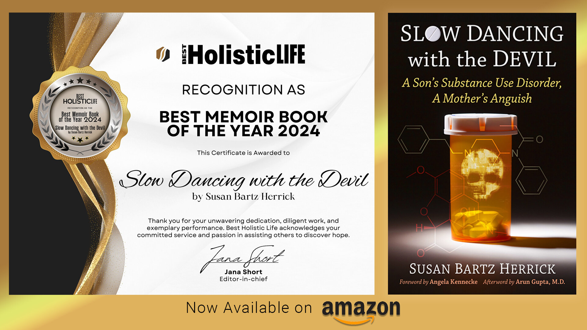 So excited grateful to be awarded the &quot;Best Memoir Book of The Year!&quot; bt Best Holistic Life! It is a huge step in helping people and families navigate Substance Abuse Disorder! 
Luke we are doing it!

 #opioidaddiction #dads #moms #opioidab