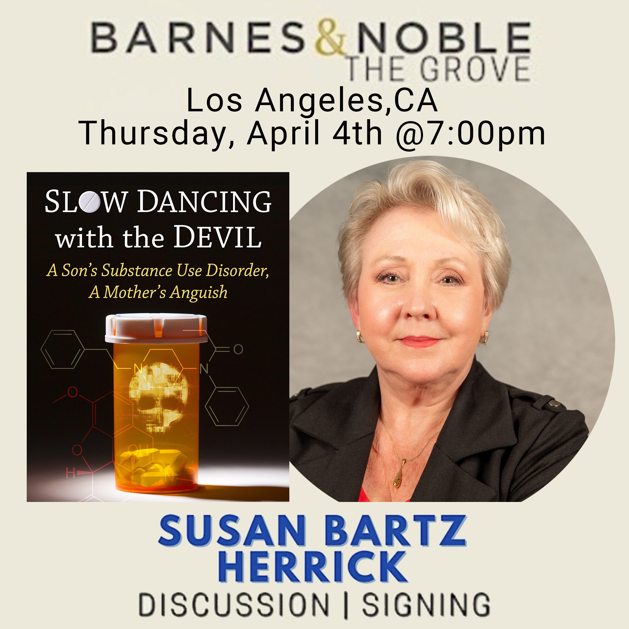 Hello LA! I can't wait to meet you April 4th at &quot;Barnes and Nobles The Grove&quot; to chat about my book and to share in a discussion about opioid addiction and Substance Use Disorder!  Please join me in this fight to save the lives of those wre