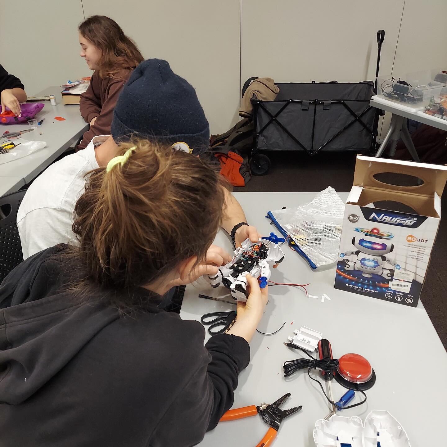We kicked off the new quarter with another successful adaptation workshop! We adapted 7 toys, including dancing ducks, a &ldquo;fire&rdquo; breathing dinosaur, and a new dancing robot! Thanks to all who attended and volunteered. 

Reminder, there is 