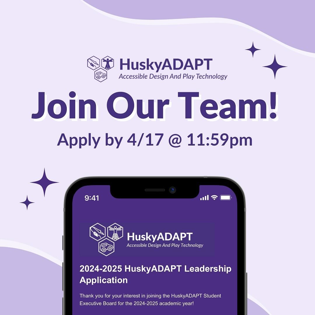 Are you interested in joining the HuskyADAPT leadership team and leading future club activities? Applications for our student executive chairs are now open! The application is located in the linktree in our bio. Contact Mia Hofman (miahoff@uw.edu) wi