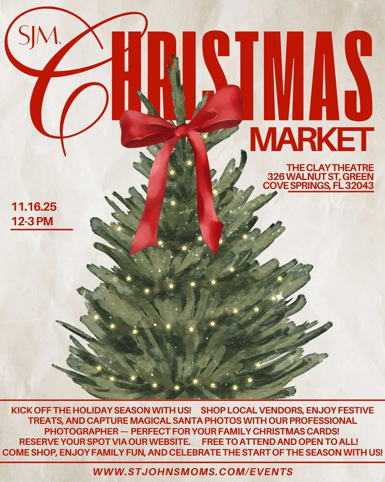 ✨ It&rsquo;s the most magical time of the year! ✨

Our Annual Holiday Market is at @theclaytheatre on Sunday, November 16th from 12&ndash;3 PM! Shop local vendors, grab festive treats, and get your Santa photos while supporting small businesses and t