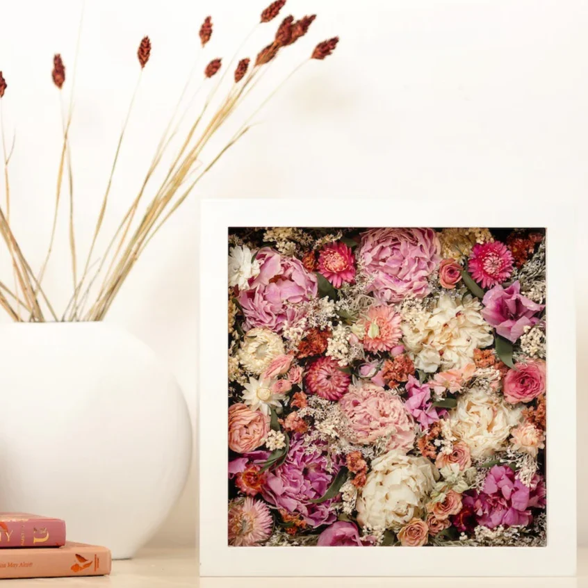 White 10" x 10" Filled Shadow Box