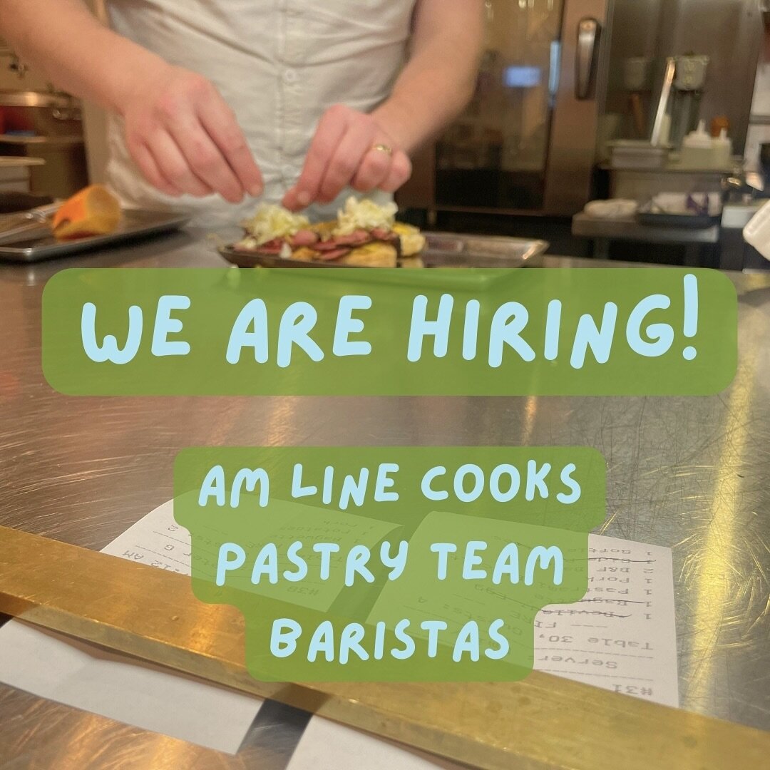 Summer is around the corner, and we are looking to expand our team! We are looking for passionate hospitality professionals that want to grow their skills in our fast-paced bakery/restaurant. Visit the &lsquo;Jobs&rsquo; page on our website (link in 
