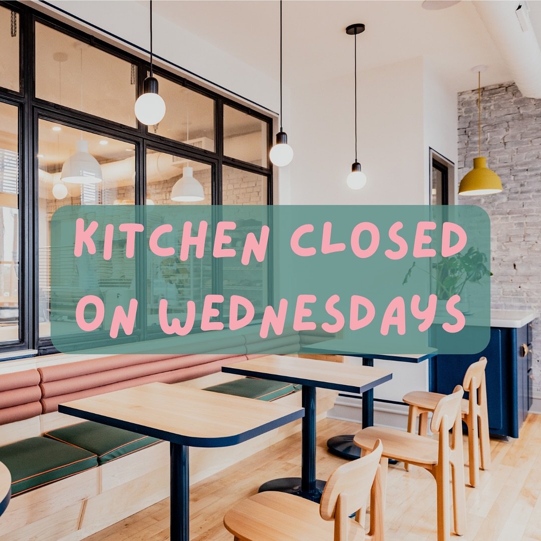Hi folks!!! We are getting ramped up for patio season and have a few things in transition - this means we&rsquo;ll need to close our kitchen on Wednesdays for the time being so we can get ready for a summer filled with brunch, outdoor dining, the ret