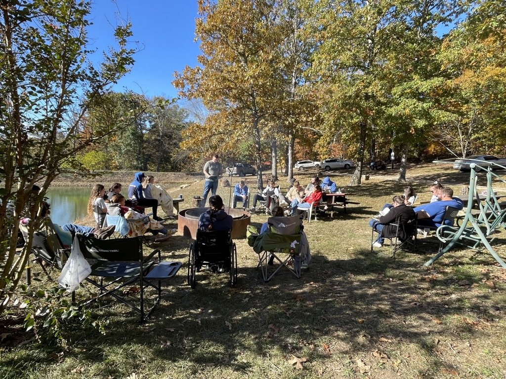 Leading a devotional at CCH's fall retreat.