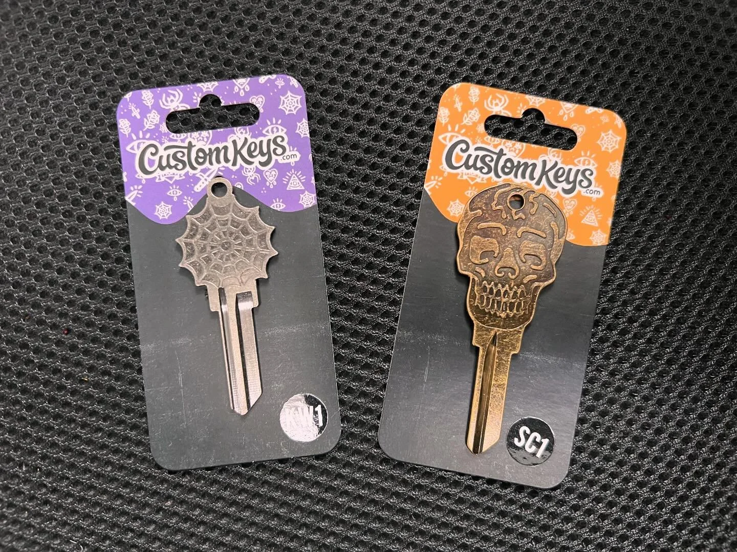 Not to be like &ldquo;everyday is Halloween,&rdquo; but everyday really could be like Halloween with these super cool @customkeyscompany we sell! 💀 🕸️ 🔑