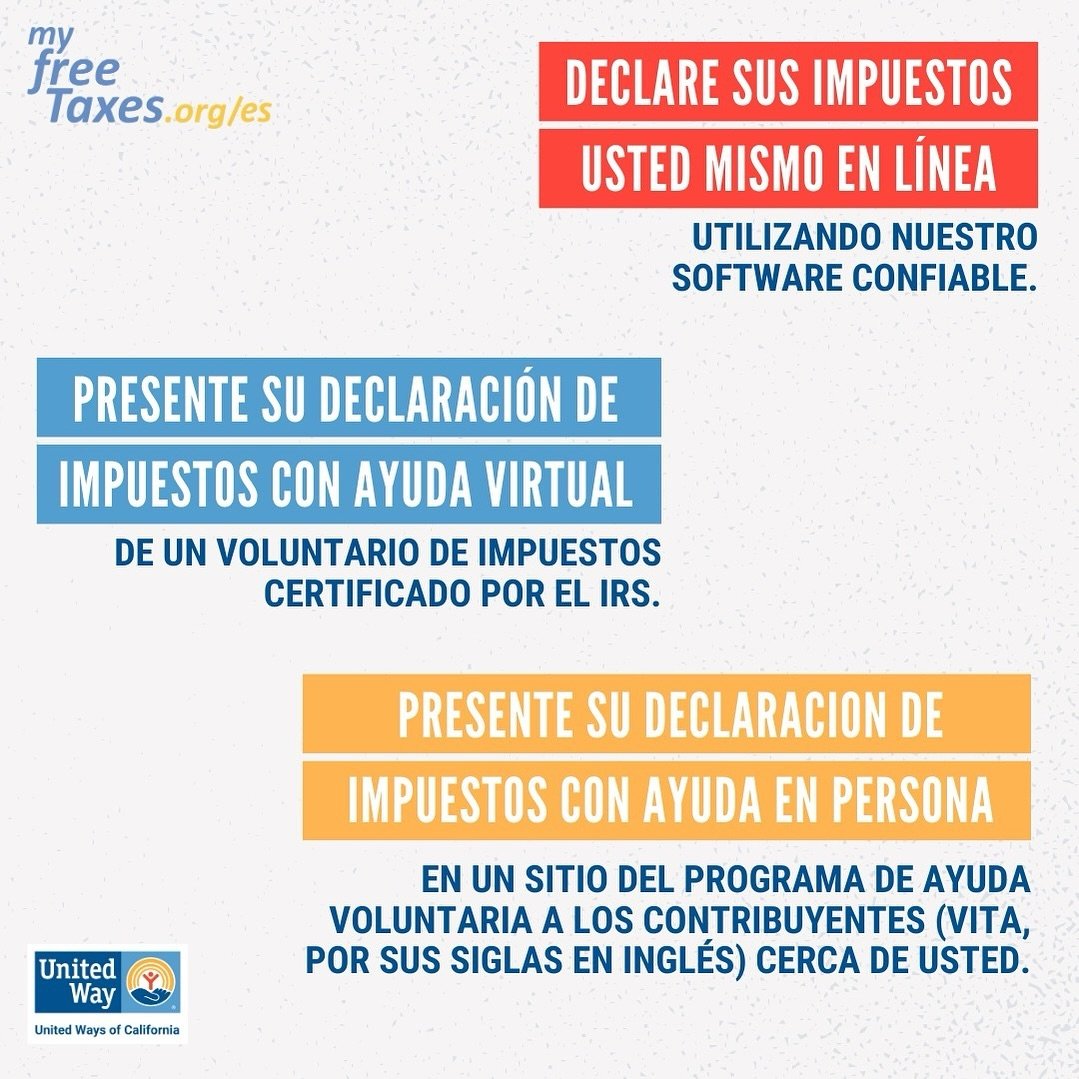 &iexcl;MyFreeTaxes ofrece tres formas diferentes de presentar sus declaraciones federales y estatales de impuestos de forma gratuita! &iquest;Qu&eacute; m&eacute;todo de presentaci&oacute;n es mejor para usted? Visite MyFreeTaxes.org/es.