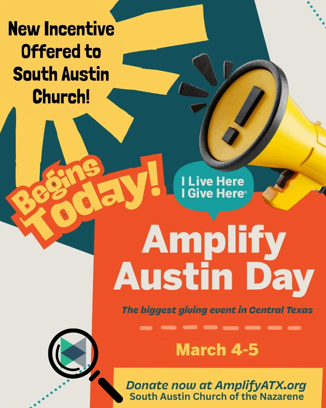 As a nonprofit that helps the community with "Basic Needs", South Austin Church qualified for an extra percentage of funds sponsored by the Shield-Ayers Foundation.  THE MORE WE RAISE DURING AMPLIFY, THE MORE FUNDS THEY WILL ADD!
