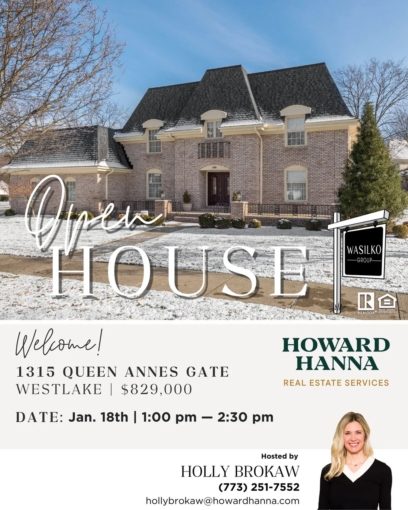 Explore this exceptional home at 1315 Queen Annes Gate, Westlake, Sunday, January 18th from 1:00&ndash;2:30 PM. Offered at $829,000, this residence features elegant architecture, generous living spaces, and a prime neighborhood setting.

Hosted by Ho