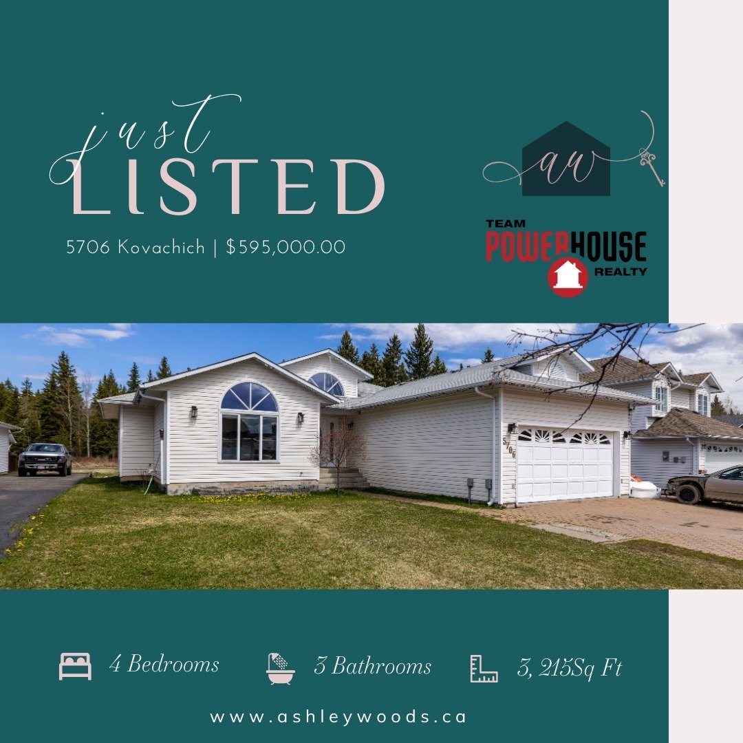 JUST LISTED 
5706 Kovachich Drive, Prince George, BC, Canada😍
$595,000.00

Get away from the hustle and bustle of the city, while still remaining on city services. 5706 Kovachich is the perfect family home with updated flooring throughout the upstai
