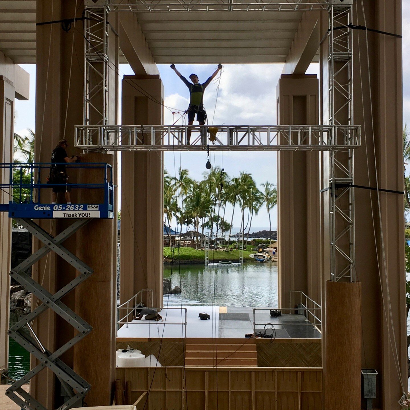 BITD building some zip lines in Hawaii for our friends at Nickelodeon &amp; Scott Stone &amp; Co.