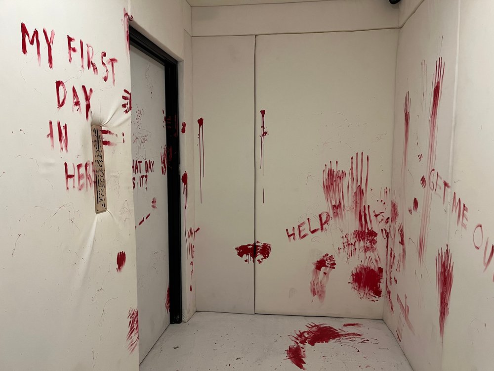  The first room of "The Insane Asylum" is built like a padded cell. – Photo by Elizabeth Basile 