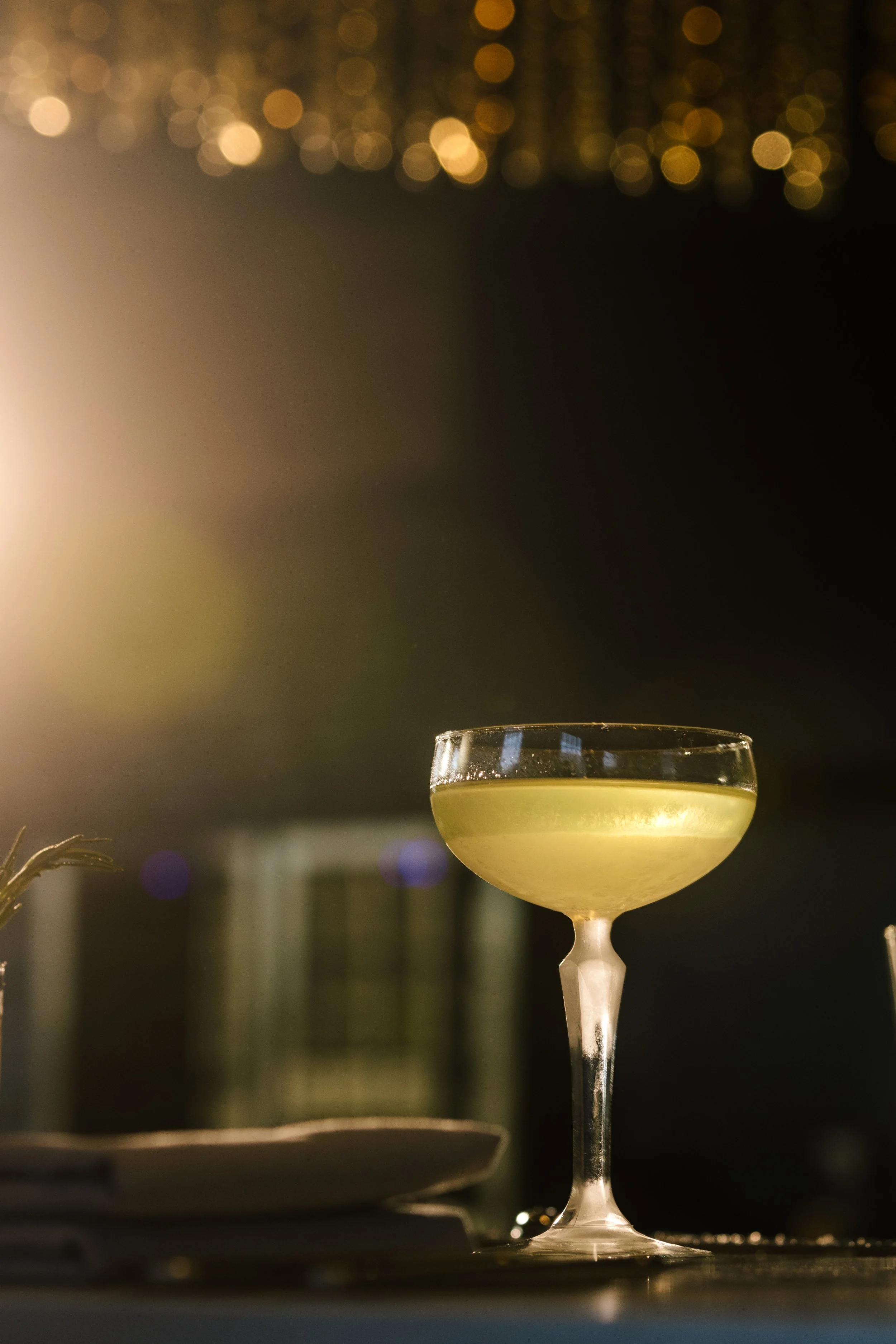 golden cocktail in golden light