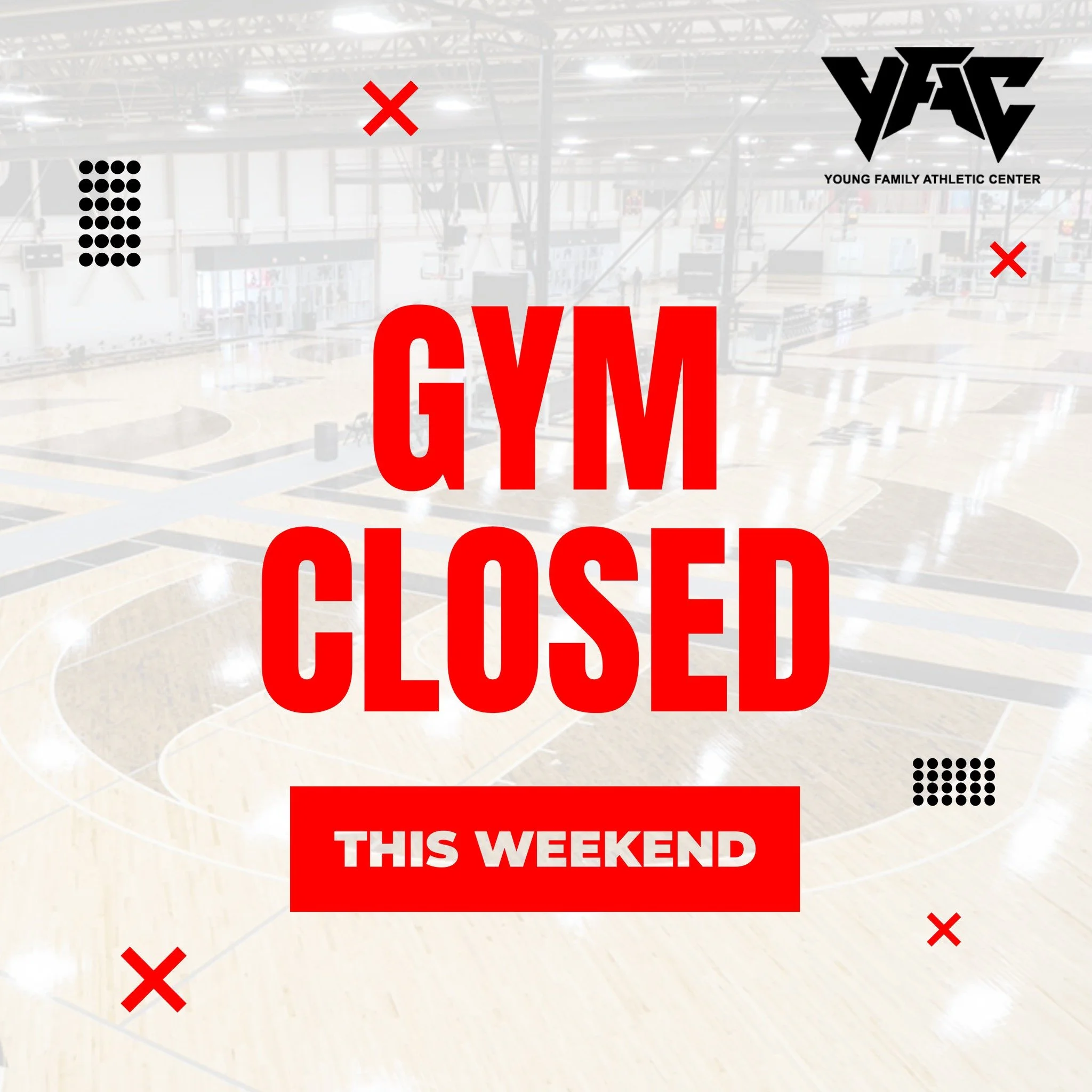 Our gym will be closed this weekend after 3 PM on Friday, 2/26. 🚨 Thanks for your understanding, and we will see you next week! 🏆