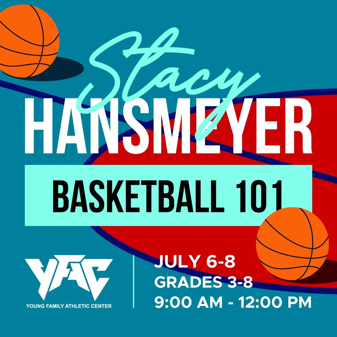 Hey basket ballers! Join us for another exciting YFAC camp, Basketball 101 with Stacy Hansmeyer! 🏀🎖

Join Stacy Hansmeyer on July 6th-8th from 9:00am- 12:00pm for a 3-day, high-energy, fundamentals-focused camp designed for young athletes in grades