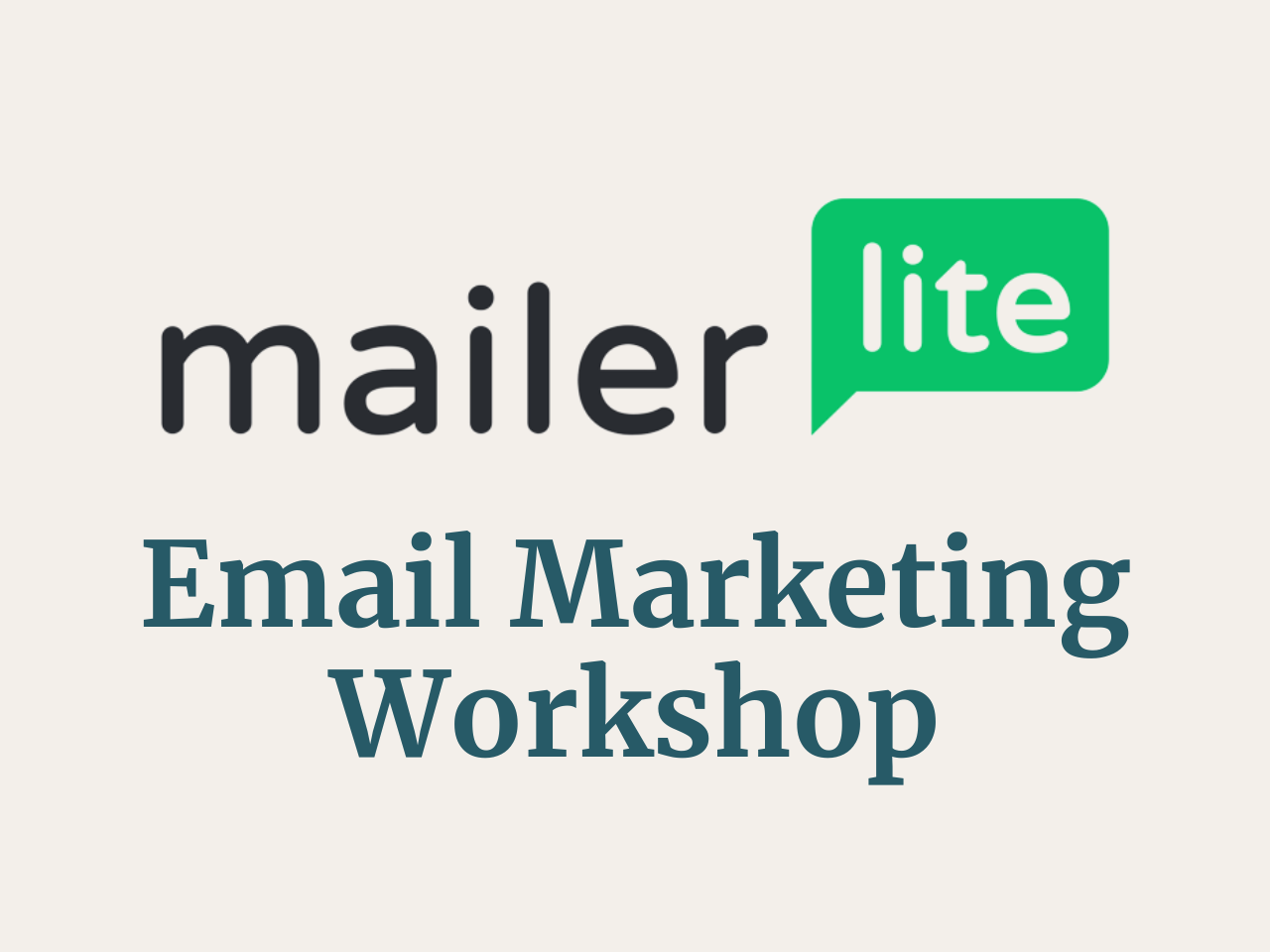 Screenshot of a course titled 'Mailerlite Email Marketing workshop"