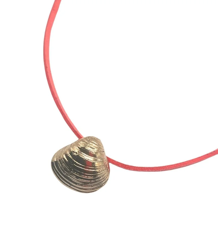 Bronze Ondine Clam Shell Necklace - Coral