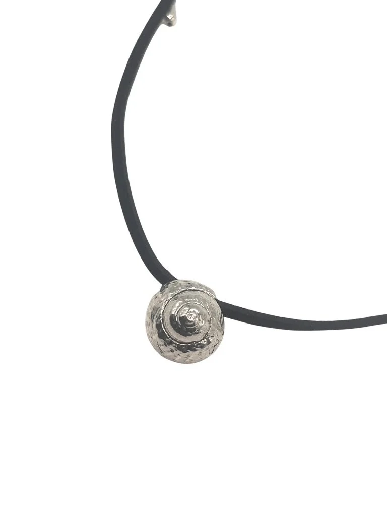 Silver Mari Sprial Shell Cord Necklace