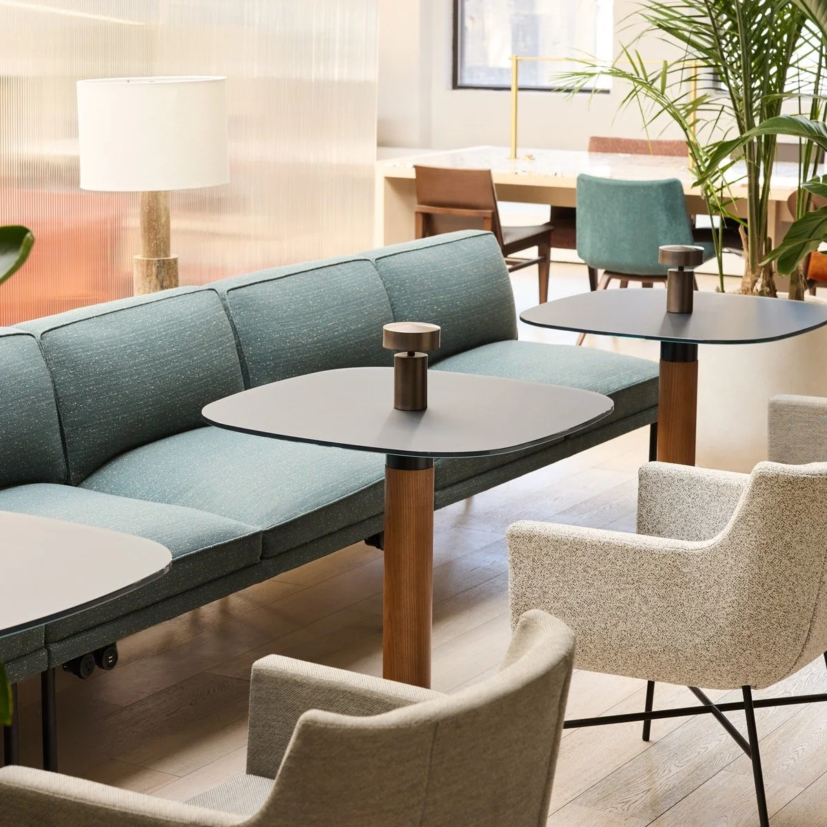 The Meki Table Collection from @HBFFurniture brings clarity to a space through clean lines, balanced proportions, and refined materiality. It creates visual calm&mdash;never competing, always supporting the broader design story.

#hbf #InteriorDesign