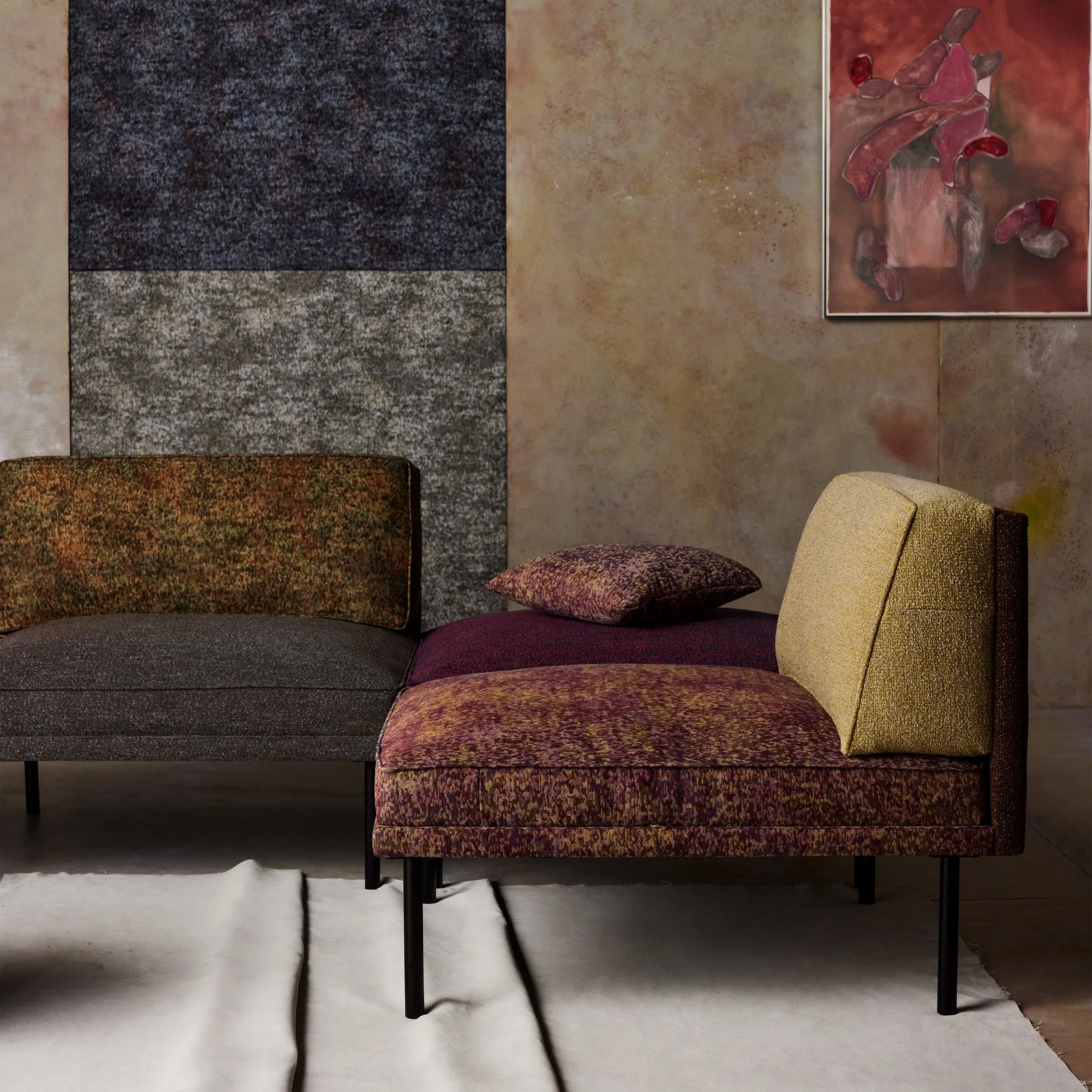 Introducing @hbftextiles Paint By Numbers by @studio_liamlee.

Meet Magic Eye, Pointillist, Gridwork, and Impasto-four distinct patterns that reflect Liam Lee's nuanced understanding of color and form.

Drawing inspiration from his recent paintings t