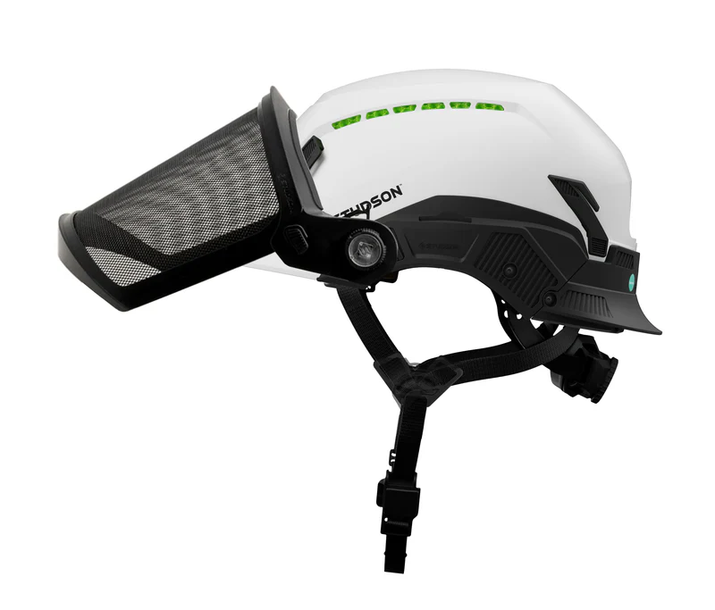 SHK-1 Full Face Mesh Shield w Mechanism Side View Open.png