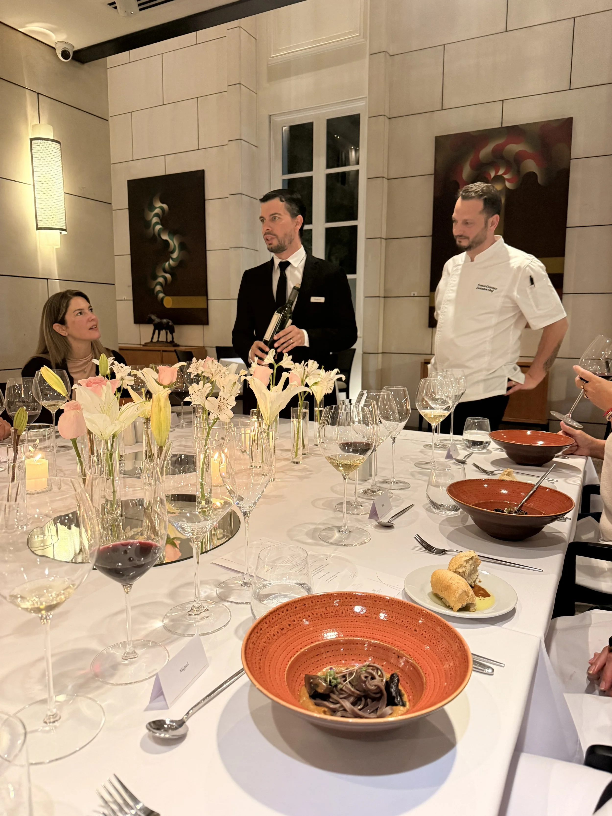 Dinner at Park Hyatt Mendoza with Executive Chef Canzano Franco.