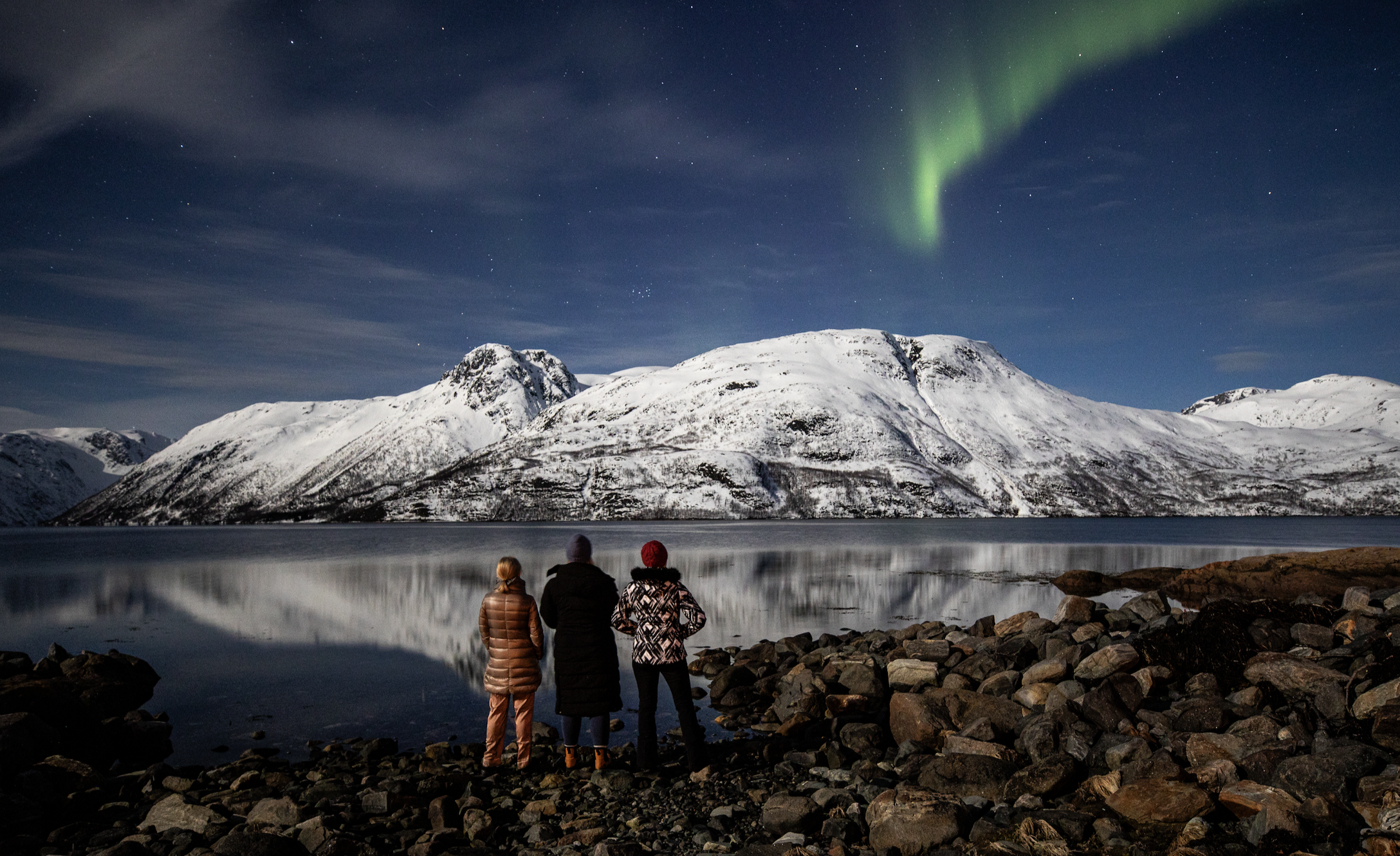 The Northern Lights viewed from Isbreen The Glacier, in Norway.