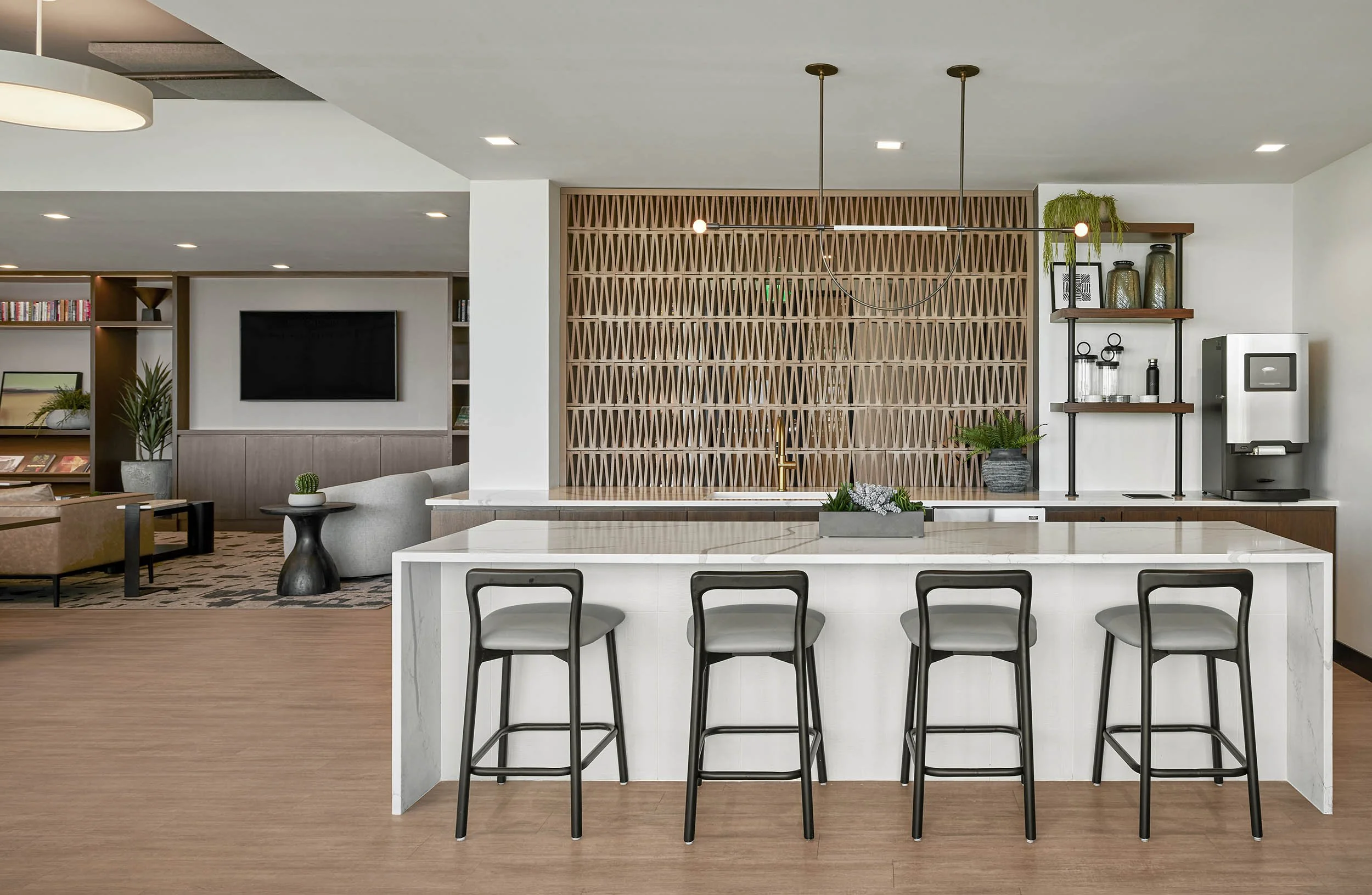 Breezeblock kitchen wall
