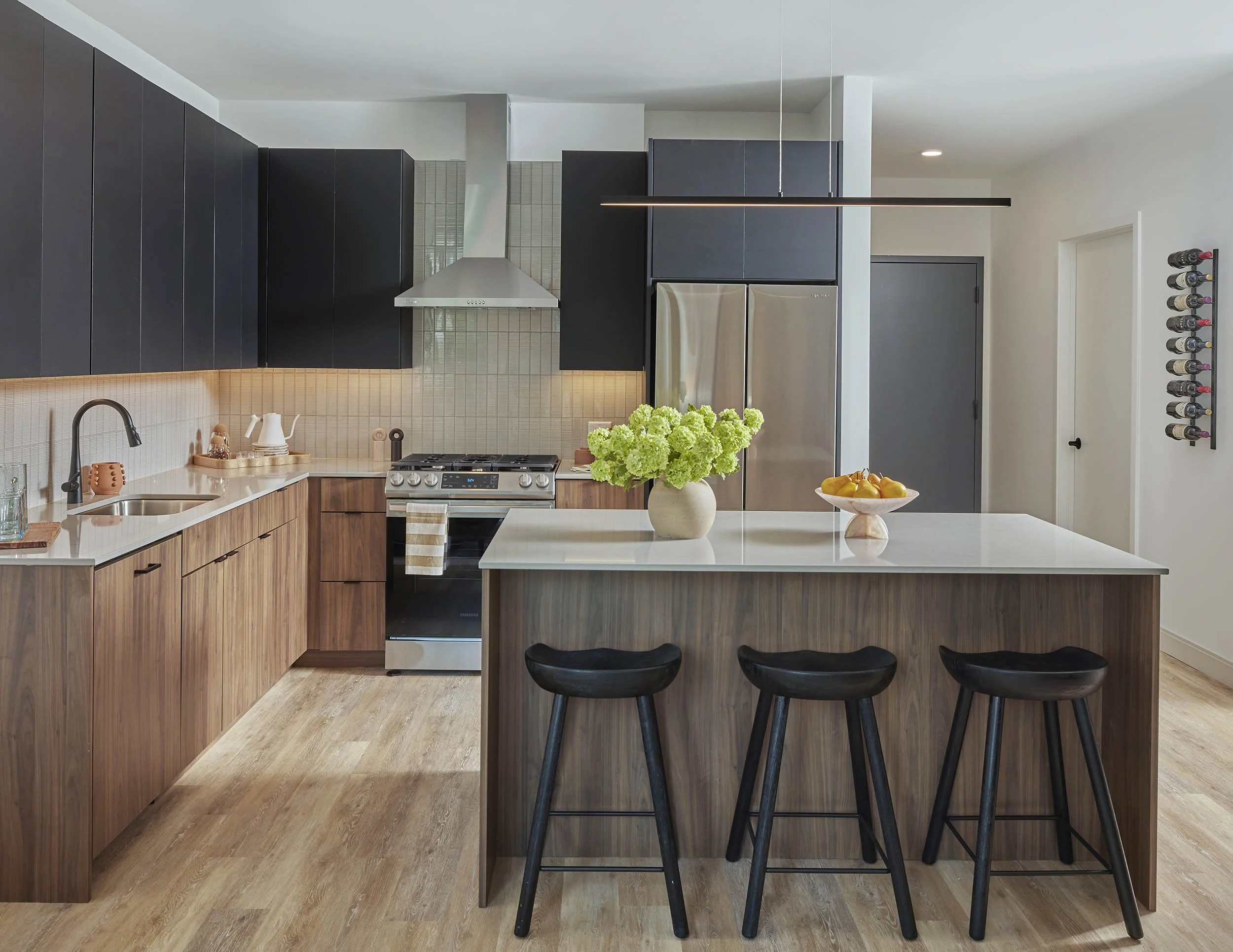 Two-tone kitchen at The Saint Grand resident units