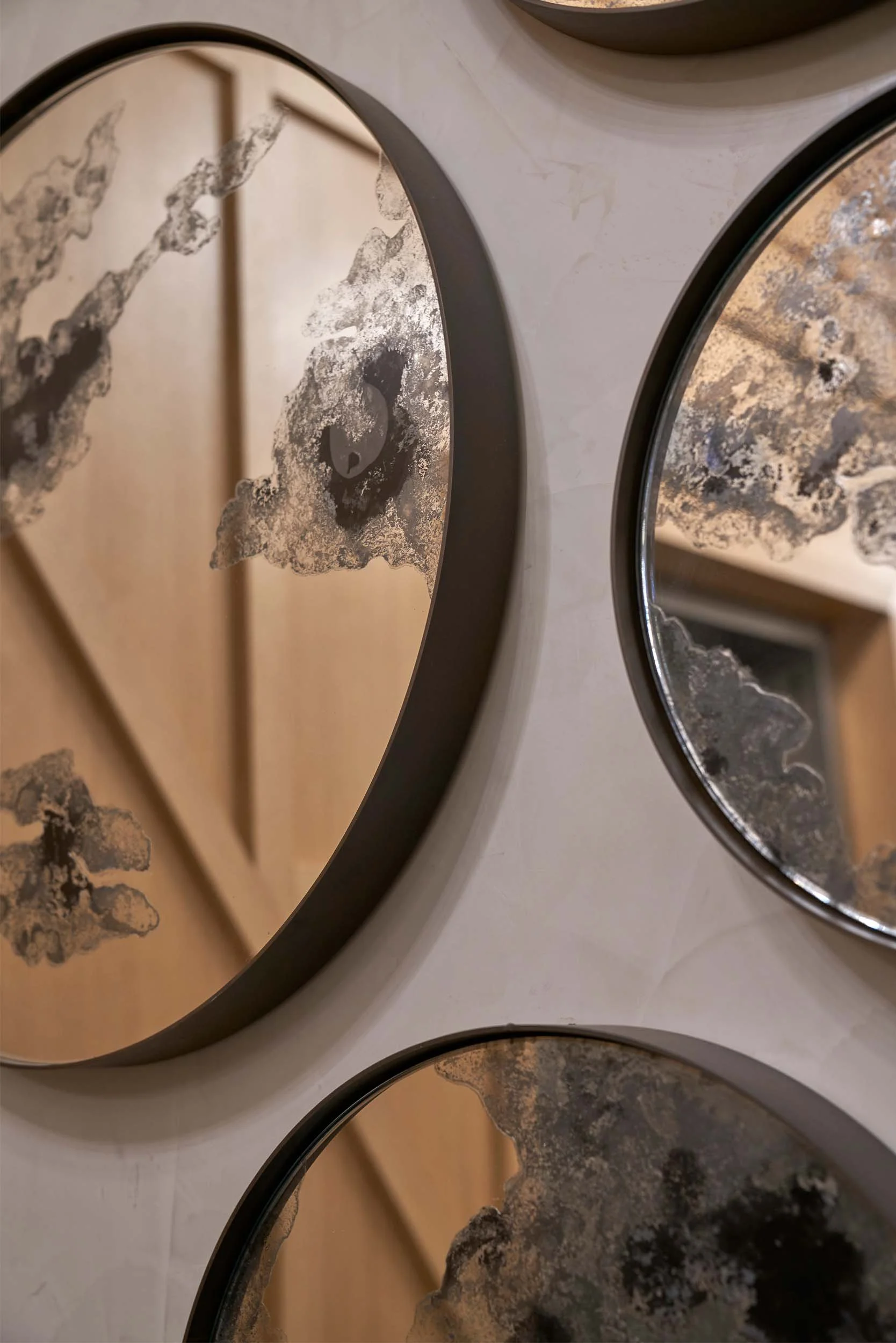 Custom oxidized mirrors.
