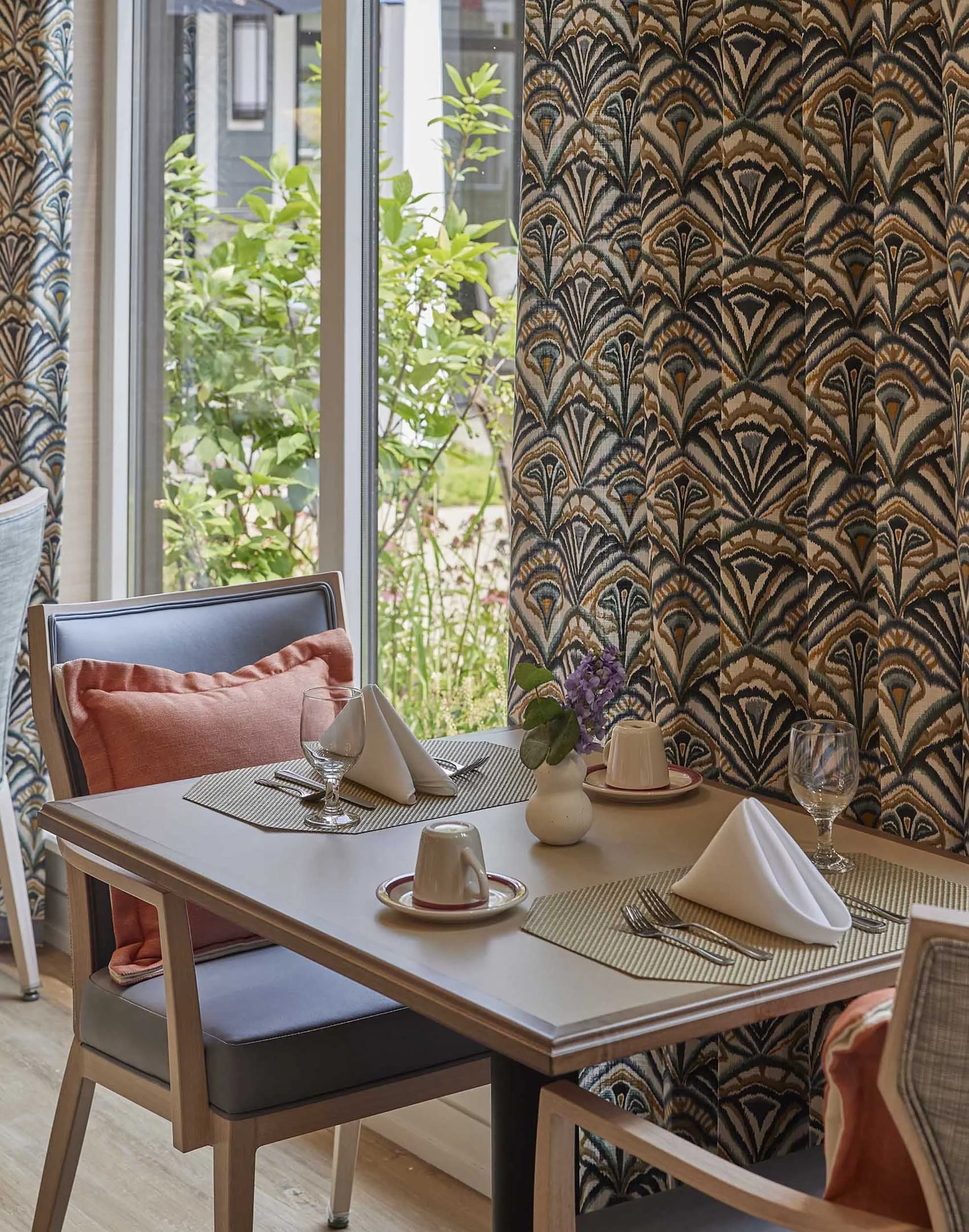 Patterned drapery detail