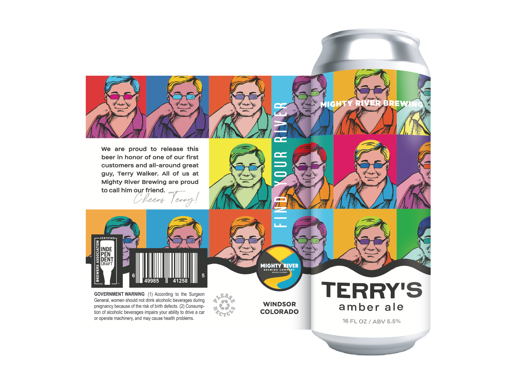 Custom Illustration Andy Warhol Style Beer Label