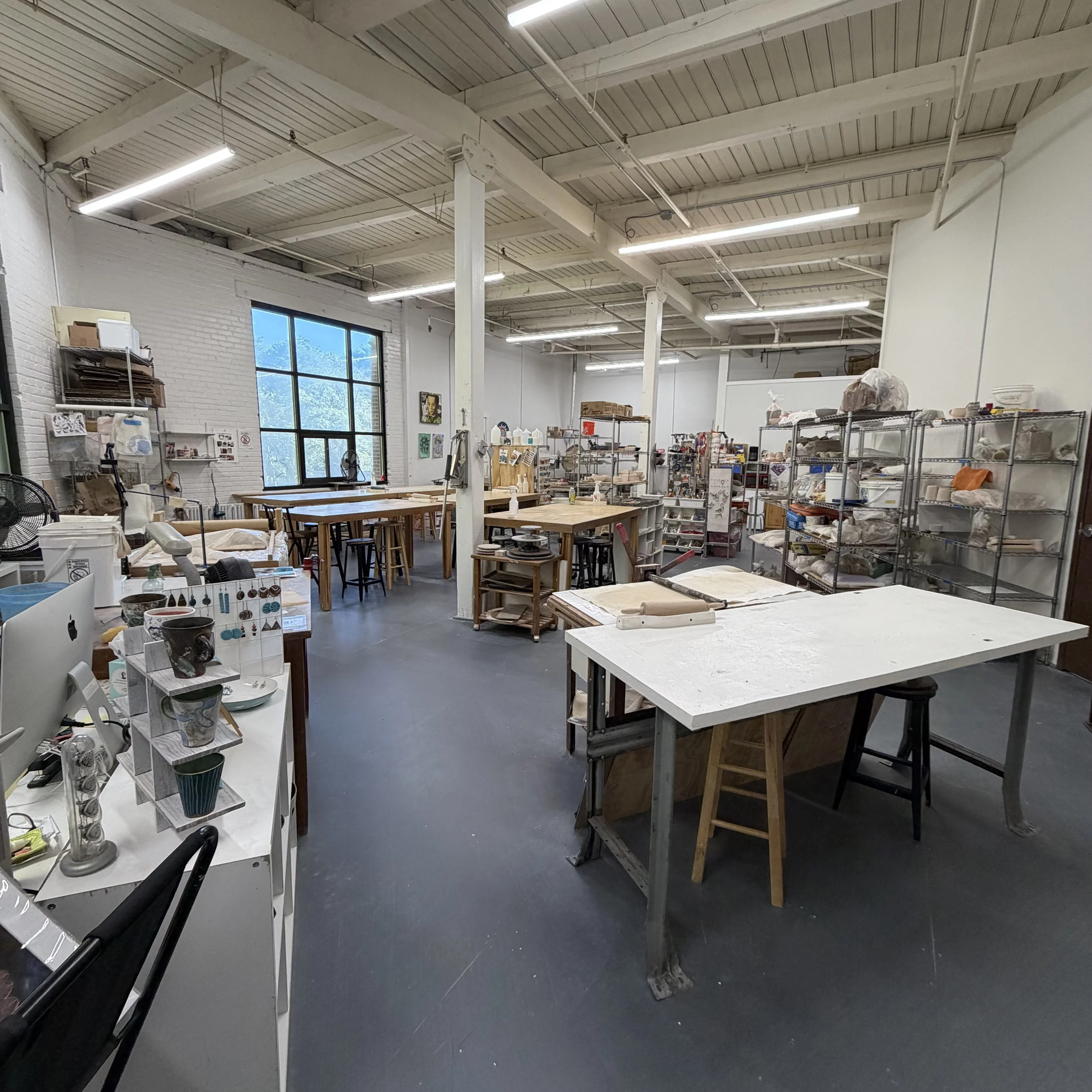 wide shot of Little Sparrow Ceramics studio