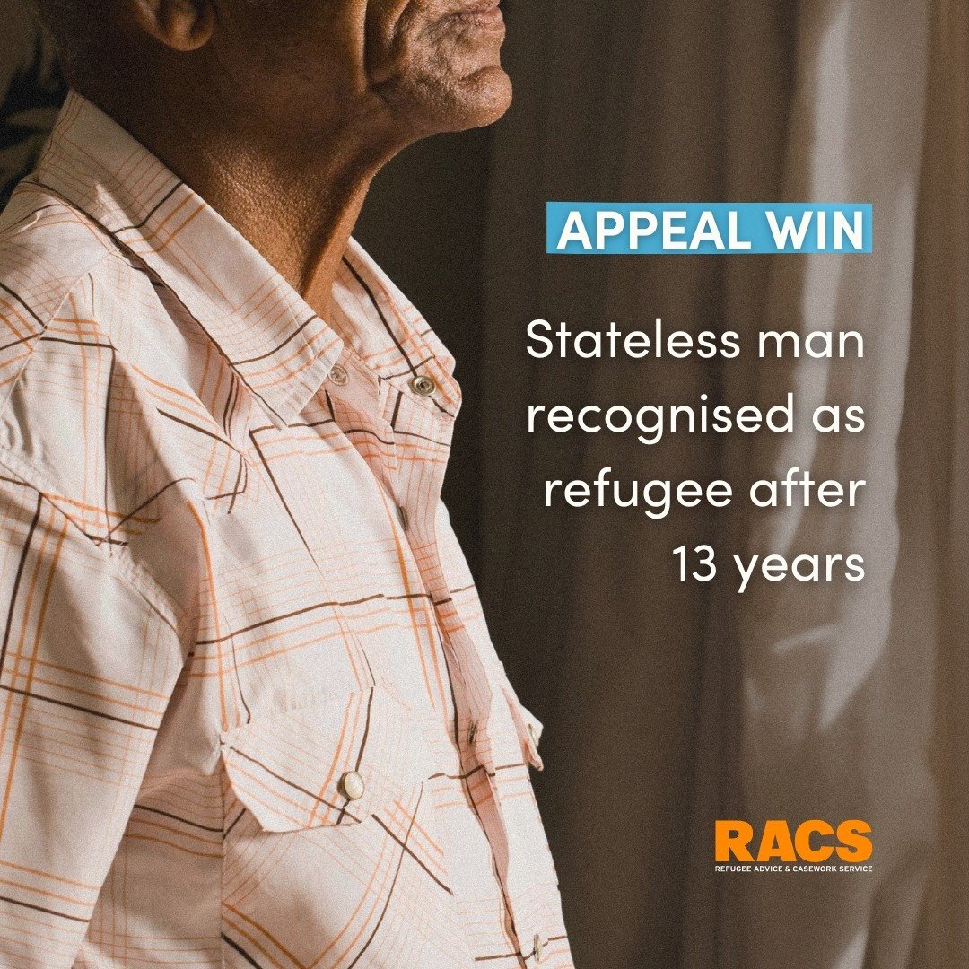 After three refusals and more than 13 years, a stateless man has finally been recognised as a refugee. With refugee status and his visa granted, his safety and future in Australia are assured.

This refugee was referred to RACS late last year by our 