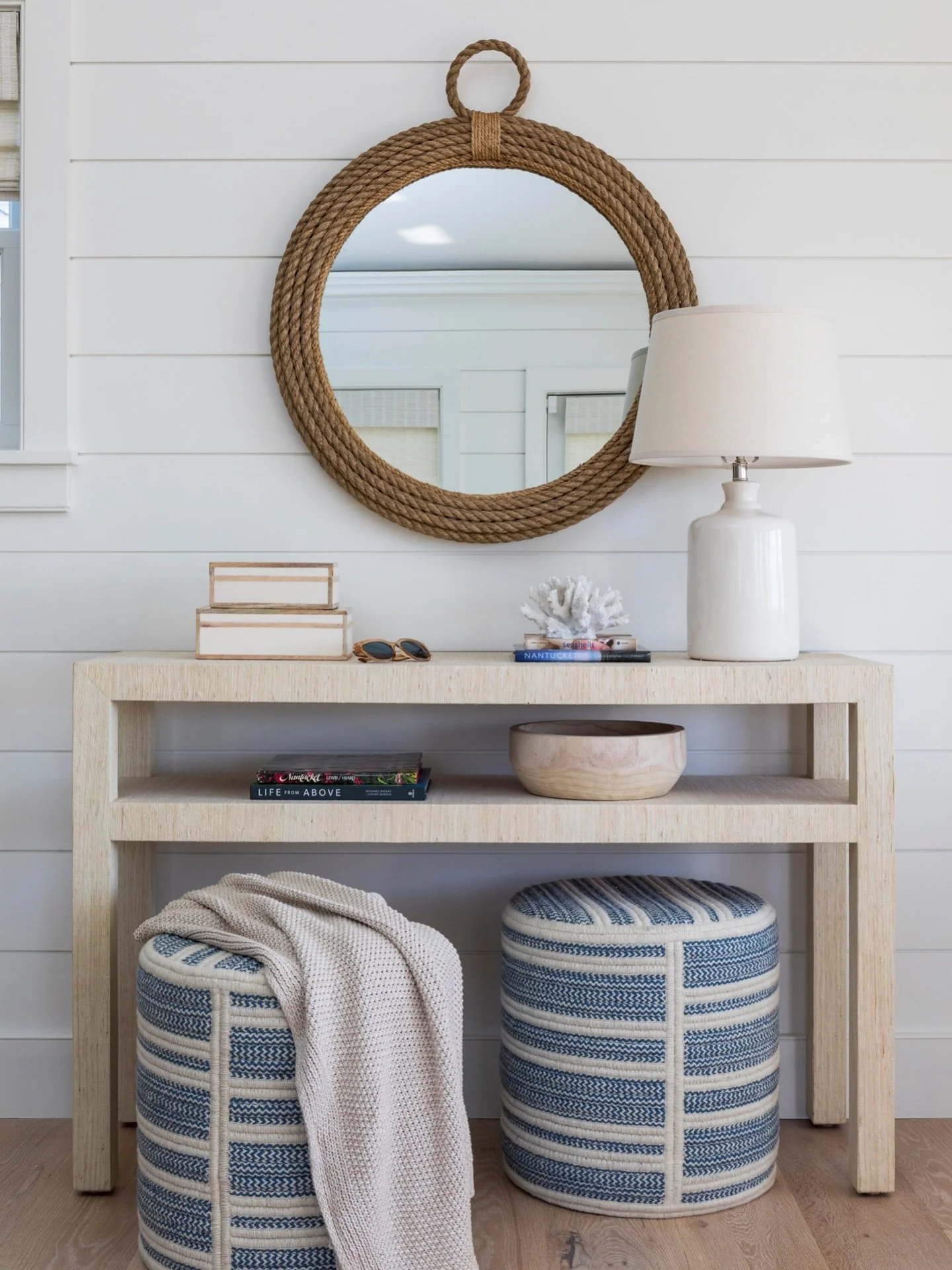 Beachy hues borrowed from the shore just steps away adorn this whole home and sandy neutrals create a canvas. We sourced durable finishes throughout this home to withstand sand and saltwater without compromising style. Carefully chosen to immerse the