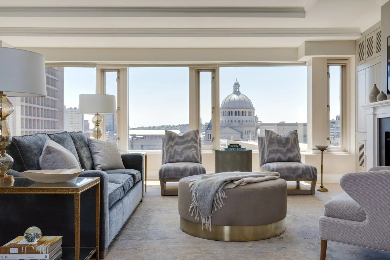 A landing pad for our jet-setting clients. A comfortable space in the city with grounded furnishings, a muted color palette, and luxurious material choices such as velvet, brushed metal, and linen. Inviting, relaxing, and refined. #KennerknechtDesign