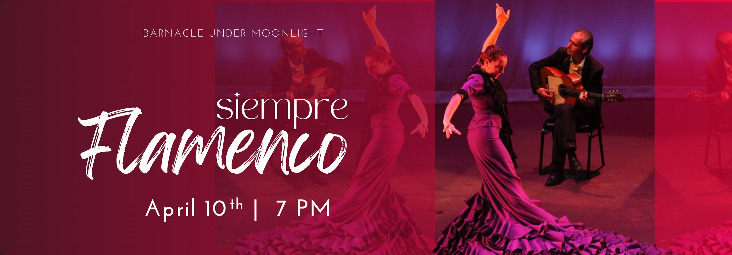 Siempre Flamenco Moonlight Concert at The Barnacle Historic State Park on April 10 at 7PM. 