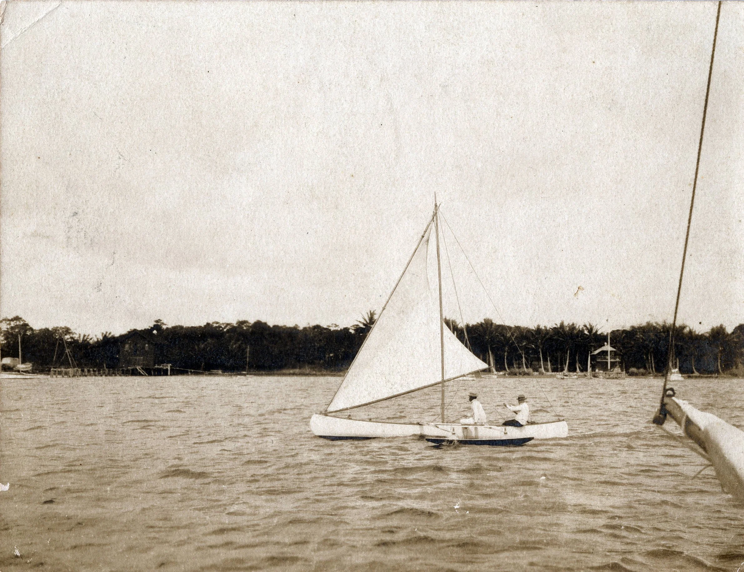 Ralph Munroe sailing the Flying Proa