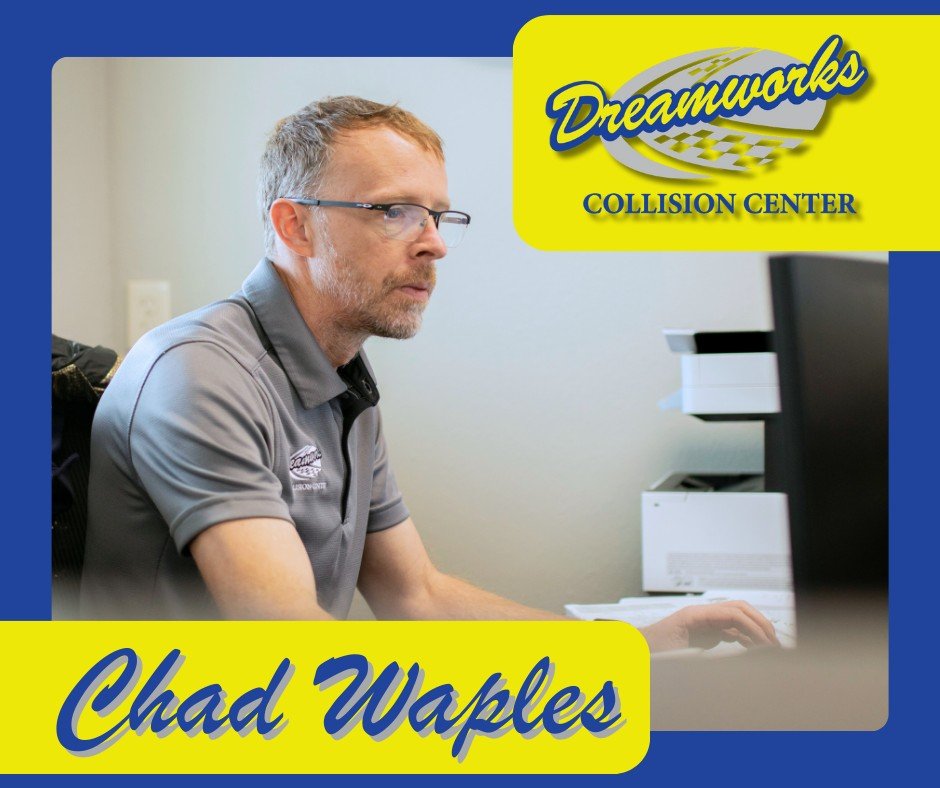 Meet Chad, co-owner of Dreamworks Collision Center. Chad worked in the auto body industry for 22 years before opening his own shop with his wife Katrina in 2013. He has traveled across the U.S. attending conventions, classes, and seminars to stay up 
