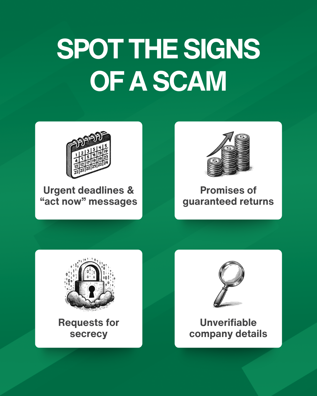 Spot the signs of a scam