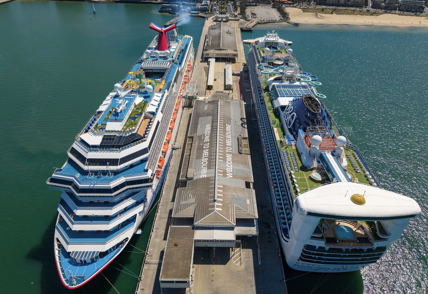 Carnival Cruise Line ships at the Port of Melbourne